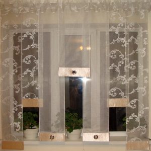 Комплект панельних фіранок Lumelle Завитки 7шт карниз 200см молочний з бежевим (23_5п)