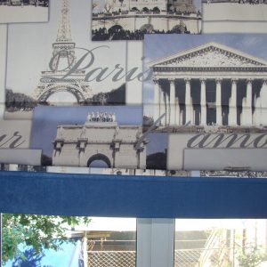 Римська штора Lumelle Архітектура 110х140cм молочний з синім (6р)