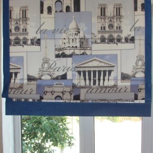 Римська штора Lumelle Архітектура 110х140cм молочний з синім (6р)