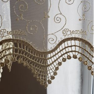 Комплект панельних фіранок Lumelle Ажур карниз 200см бежевий (71_5к)