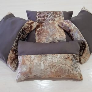 Комплект декоративних подушок L:umelle Damask 37х37см 1шт, 35х35см 2шт 25х38см 1шт шоколадний (п_0222)