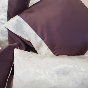 Комплект декоративних подушок Lumelle Venzel 36х40см 2шт 32х36см 2шт молочний з фіолетовим (п_0554)