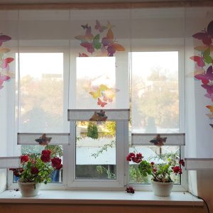 Комплект панельних фіранок Lumelle Метелики 5шт карниз 250см білий (2_5п)