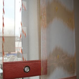 Комплект панельних фіранок Lumelle Сейхан 7шт карниз 250см білий з помаранчевим (41п)