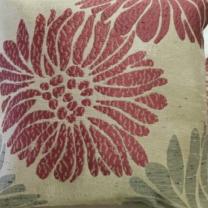 Комплект декоративних подушок Lumelle Flowers 32х32см 2шт 32х20см 1шт бежеві з бордовим (п_0317)