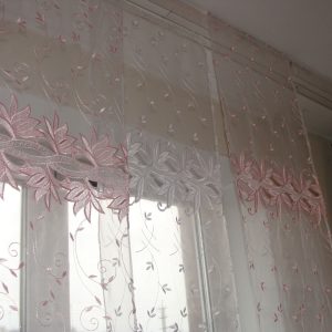 Комплект панельних фіранок Lumelle Ажур 5шт карниз 150см рожевий з білим (54п)