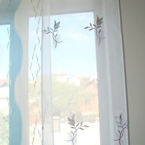 Комплект панельних фіранок Lumelle Flowers 5шт карниз 200см білий з блакитним (29п)