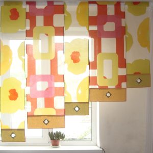 Комплект панельних фіранок Lumelle Abstract 5шт карниз 160см салатовий з помаранчевим (15па)