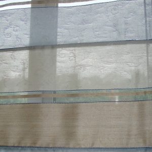 Комплект римських штор Lumelle Смужка 2шт 120х160см і 80х1260см пісочний із блакитним (4р)