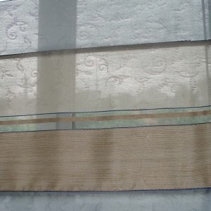 Комплект римських штор Lumelle Смужка 2шт 120х160см і 80х1260см пісочний із блакитним (4р)