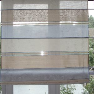 Комплект римських штор Lumelle Смужка 2шт 120х160см і 80х1260см пісочний із блакитним (4р)