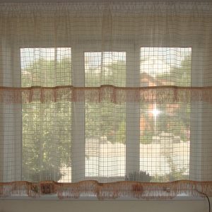 Тюль до підвіконня Lumelle Клітинка карниз 150см, бежевий (19_1а)
