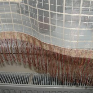 Тюль до підвіконня Lumelle Клітинка карниз 150см, бежевий (19_1а)
