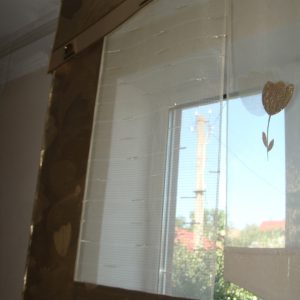 Комплект панельних фіранок 5шт з жорстким ламбрекеном Lumelle Тюльпани карниз 200см салатовий (23_3п)