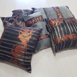 Комплект декоративних подушок Lumelle Combi 40х40см 3шт 32х32см 2шт 43х25см 2шт чорні та теракотові (п_0474)