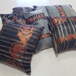 Комплект декоративних подушок Lumelle Combi 40х40см 3шт 32х32см 2шт 43х25см 2шт чорні та теракотові (п_0474)