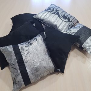 Комплект декоративних подушок Lumelle Ornament 6шт чорні зі сріблястим (п_0447)