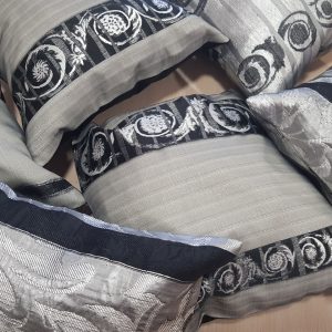 Комплект декоративних подушок Lumelle Ornament 6шт чорні зі сріблястим (п_0447)