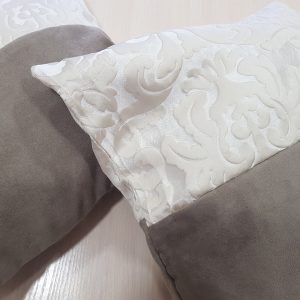 Комплект декоративних подушок Lumelle Damask 35х35см 2шт сірі з молочним (п_0522)