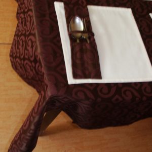 Комплект для сервірування Lumelle Damask, 9 предметів, шоколадний (20_2с)