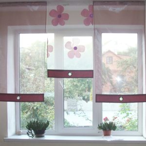 Комплект панельних фіранок Lumelle Flowers 5шт карниз 300см рожевий (23_8п)