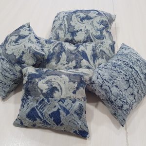 Комплект декоративних подушок Lumelle Abstract 40х40см 1шт 40х28см 1шт 34х24см 1шт 30х30см 2шт Сірі з синім (п_0007)