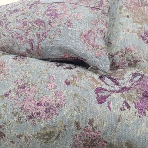 Комплект декоративних подушок Lumelle Flowers 40х40см 1шт 40х25см 1шт 40х20см 1шт Бежеві з фіолетовим (п_0010)