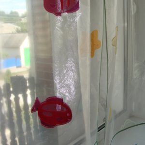 Фіранка Lumelle Рибки  105х75см 2шт кольорові для ванної кімнати (14ф)