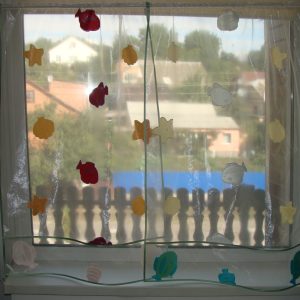 Фіранка Lumelle Рибки  105х75см 2шт кольорові для ванної кімнати (14ф)