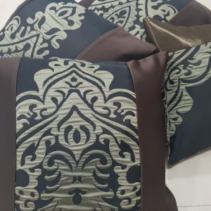 Комплект декоративних подушок Lumelle Damask 30х30 3шт 25х25 1шт Венге з бежевим візерунком (п_0415)