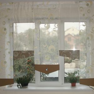 Комплект панельних фіранок Lumelle Abstract Кружечки 5шт карниз 200см салатовий з бежевим (13_8п)
