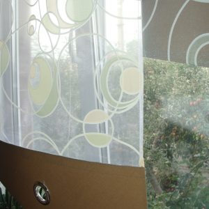 Комплект панельних фіранок Lumelle Abstract Кружечки 5шт карниз 200см салатовий з бежевим (13_8п)