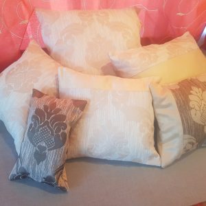 Комплект подушок Lumelle Damask 6шт молочні з коричневим (п_0047)