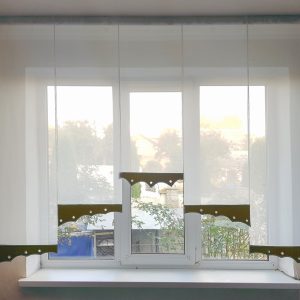Комплект панельних фіранок Lumelle Simple 5шт карниз 200см молочний з коричневим (19_5п)
