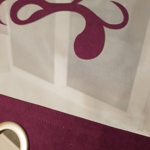 Комплект панельних фіранок Lumelle Чашечка кави 4шт карниз 200см білий з фіолетовим (27_9п)