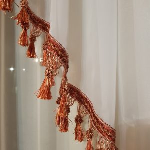 Ламбрекен з базрамою Lumelle Класика карниз 250см бежевий з кремовим (63_1к_2,5м_z)