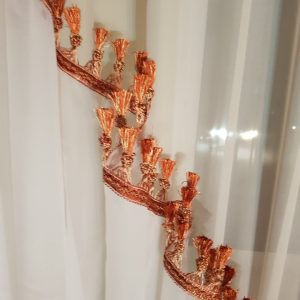 Комплект ламбрекен штори 2шт і тюль Lumelle Classic карниз 250см теракотовий шифон (61к_2,5м_z)