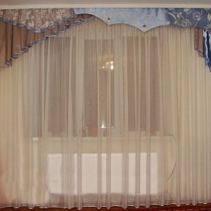 Жорсткий ламбрекен Lumelle Атлас 250см блакитний з сірим (103ж)