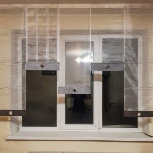 Комплект панельних фіранок Lumelle Смужка карниз 190см сріблястий (12_9п)
