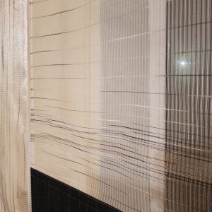 Комплект панельних фіранок на петлях Lumelle карниз 200см сірі з чорним (71_8п)