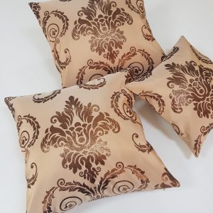 Комплект декоративних подушок Lumelle Damask бронзовий на бежевому тлі 40х40см 2шт 30х30см 1шт (п_0131)