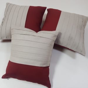 Комплект декоративних подушок Lumelle Hand Made 40х40см 2шт 40х34см 1шт сірий і бордовий (п_0141)
