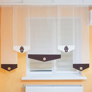 Комплект панельних фіранок Lumelle Ажур 5шт карниз 200см молочний з коричневим (40_4п)