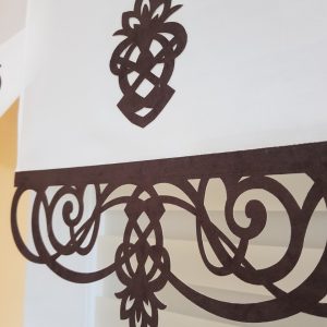 Комплект панельних фіранок Lumelle Ажур 5шт карниз 195см молочний з коричневим (40_3п)