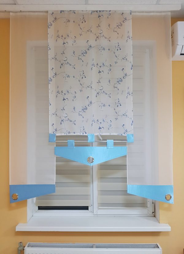 Комплект панельних фіранок Lumelle Rose 3шт карниз 150см блакитні (21_1п)