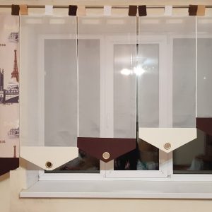 Комплект панельних фіранок на петлях Lumelle City 5шт карниз 200см коричневий з бежевим (71_2п)