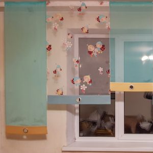 Комплект панельних фіранок Lumelle Мультяшні Комахи 5шт карниз 250см бірюзовий з пісочним (1_9п)