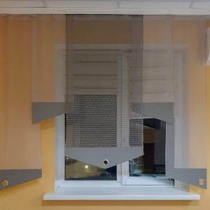 Комплект панельних фіранок Lumelle Креша 5шт карниз 200см сірий з молочним (10_6п)
