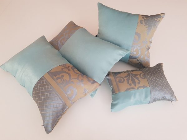 Комплект декоравних подушок Lumelle Classic 48х29см 2шт, 38х32см 1шт, 32х20м 1шт бірюзові та пісочні (п_0199)