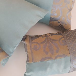 Комплект декоравних подушок Lumelle Classic 48х29см 2шт, 38х32см 1шт, 32х20м 1шт бірюзові та пісочні (п_0199)